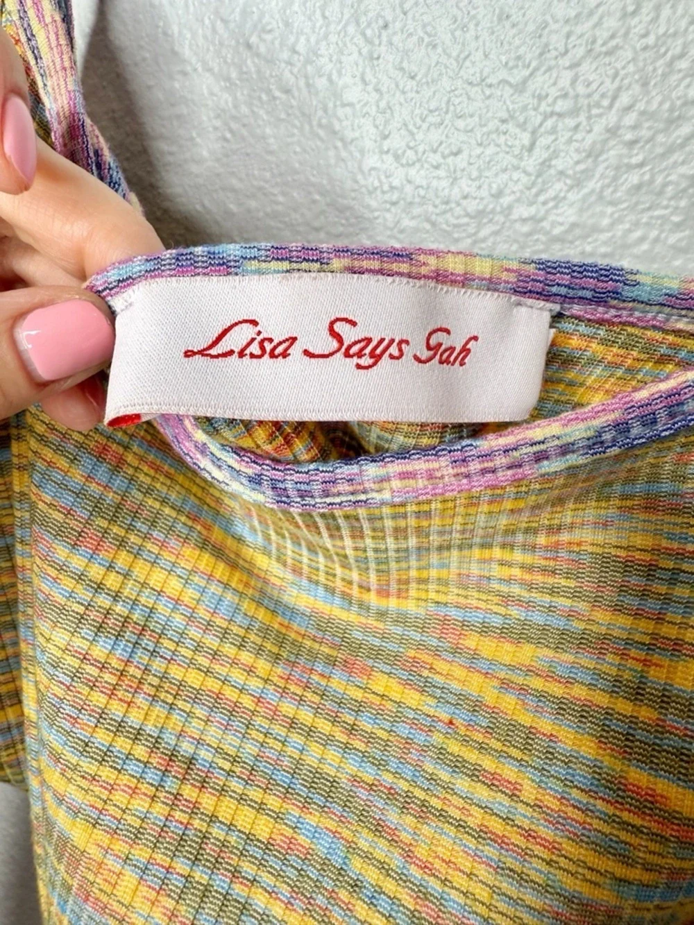 Lisa Says Gah Space Dye Strappy 90s Y2K Women’s Cropped Tank Top Sz L
